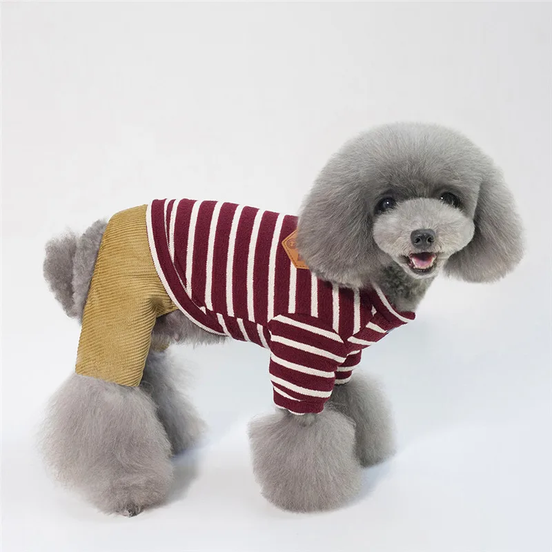 Зимний комбинезон для собаки хлопковая одежда домашней зимнее теплое пальто в