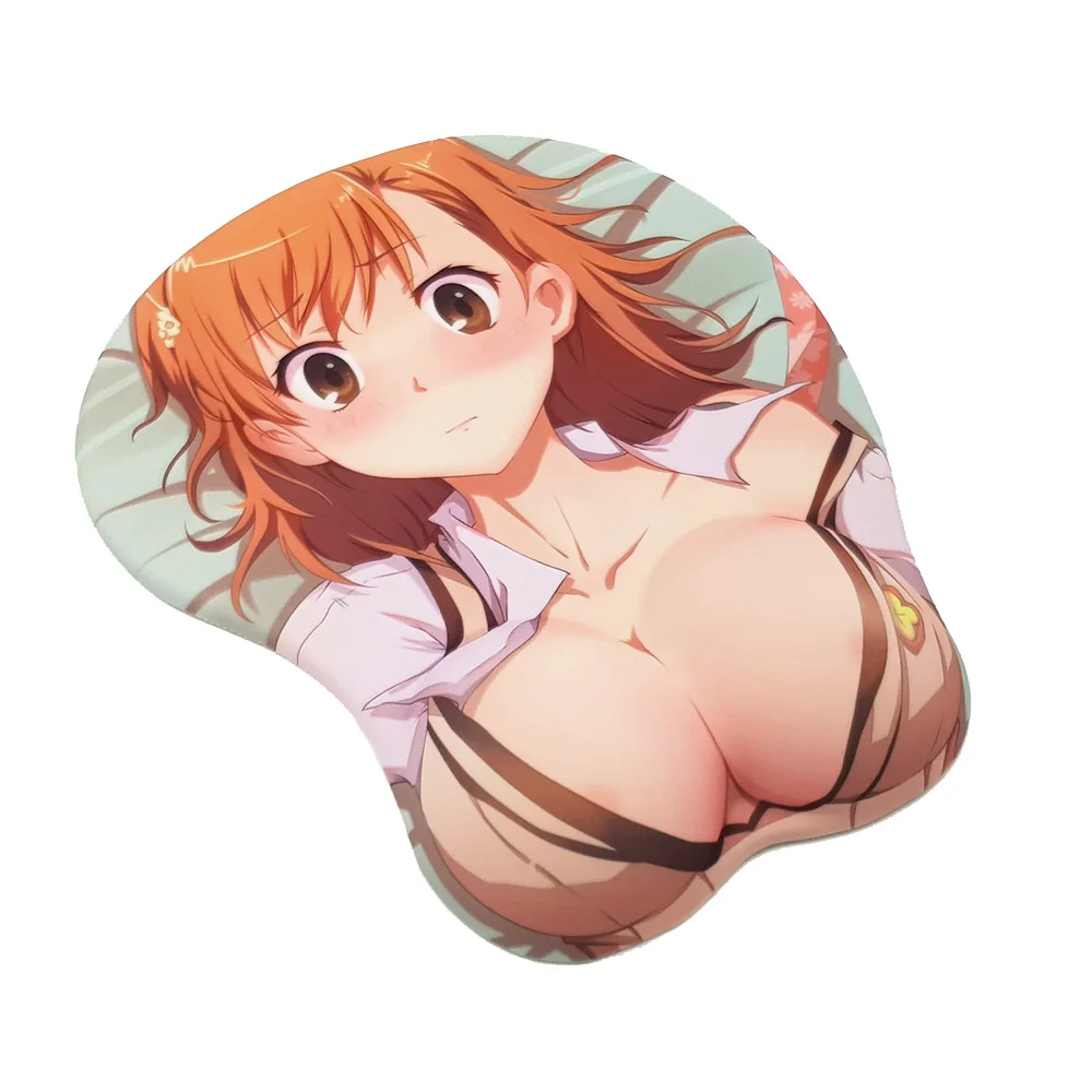 Некий научный Railgun-Misaka Mikoto 3D Oppai коврик для мыши с силиконовым гелем подставка для запястья Размер 26*22 см