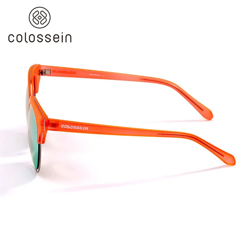 COLOSSEIN Солнцезащитные Очки Женщины Кошачий глаз Красочный Кадр Взрослых