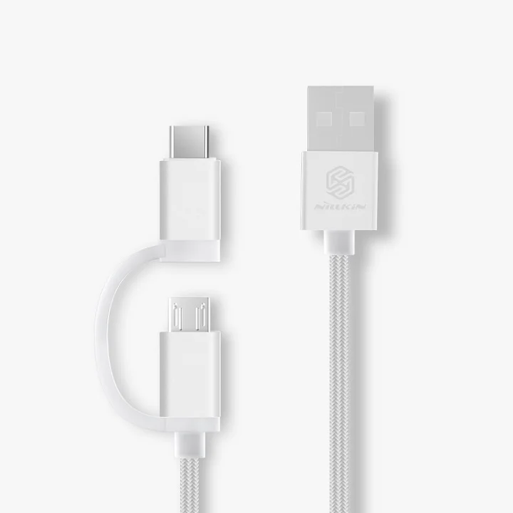 White Cable C Nillkin usb кабель micro type C для iPhone USB зарядное устройство кабель для передачи данных 2 в 1 для iPhone XS Max/XS/X/8 Micro USB телефон для XIAOMI F1 - Цвет: White Cable C