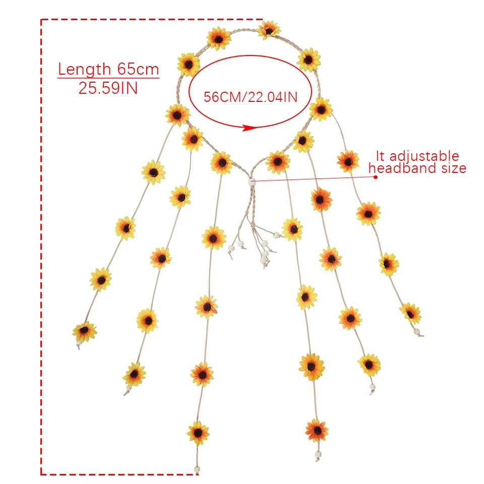 Праздничные повязки на голову с подсолнечником повязка в стиле бохо