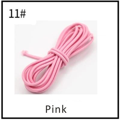 3 м/лот сильный эластичный Канатный шнур 3 мм Круглый Банджи шок стрейч шнур DIY 24 различных цветов - Цвет: 11 - Pink