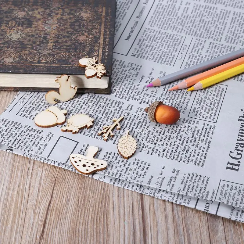 50 шт. лазерная резка дерево украшение деревянная форма животного ремесло