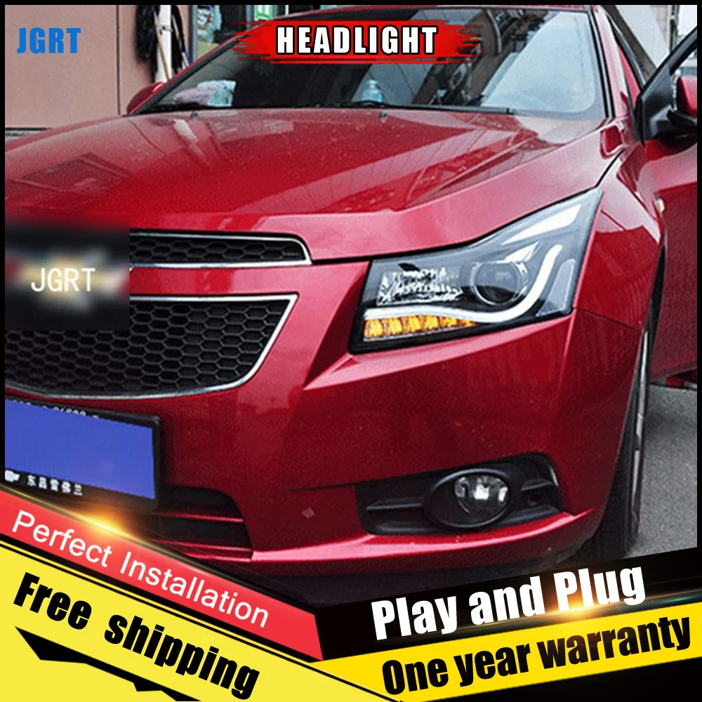 2 шт. автомобильный стиль светодиодный фары forChevrole Cruze 09-14 для Cruze Головной фонарь светодиодный DRL Объектив двойной луч H7 HID Xenon bi xenon объектив