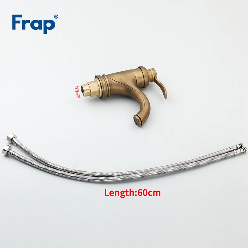 Новый античный латунный смеситель Frap с потоковым носиком для раковины в ванной