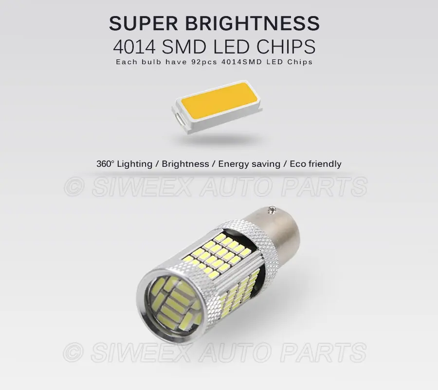 1X H8 H11 1156 1157 противотуманный светильник 92 SMD 4014 Автомобильный светодиодный s для DC