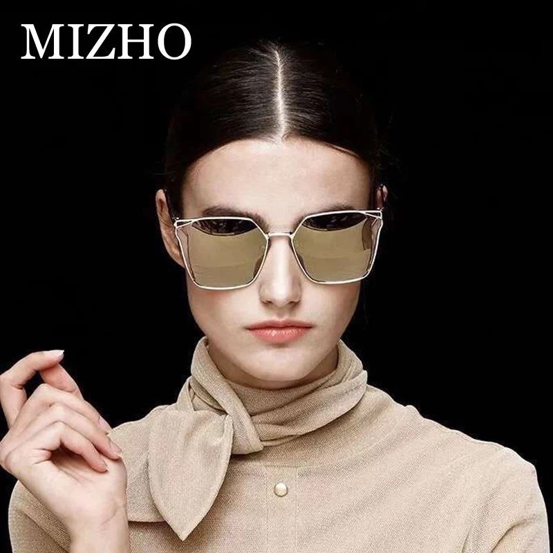 

MIZHO Retro Brand Metal Sunglasses Women Polarized Mirror Gradient Eyewear Accessories Leopard Sun Glasses Clear Visual Mujer