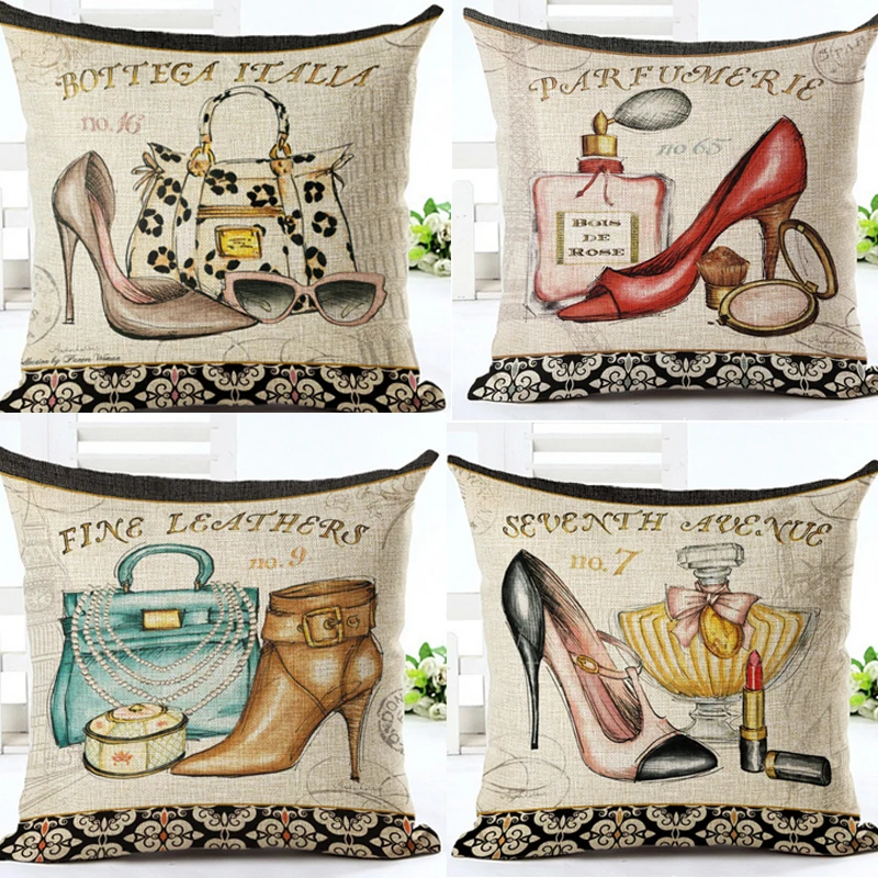 Модные Винтажные современные льняные хлопковые мешковины декоративные