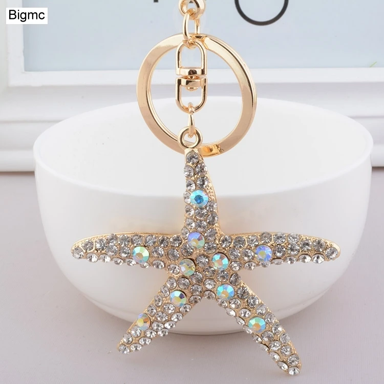 Брелок для ключей starfish цветная металлическая подвеска мужчин и женщин