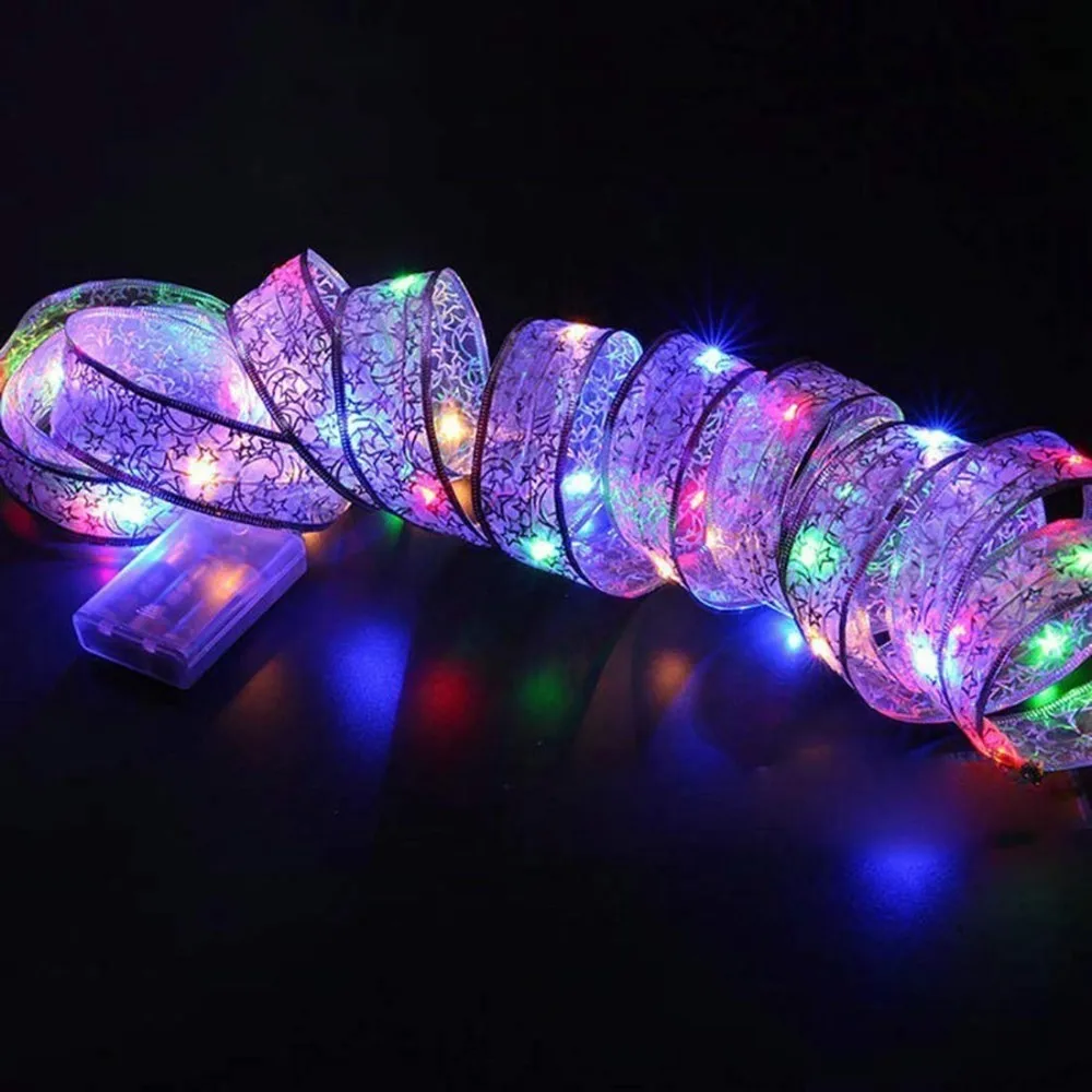 Doxa 40 LED Christmas Ribbon Bow Knot String Lights Lace Fairy Night Light Prom Trendy Clothes Shinning Party Garden Decoration | Лампы и