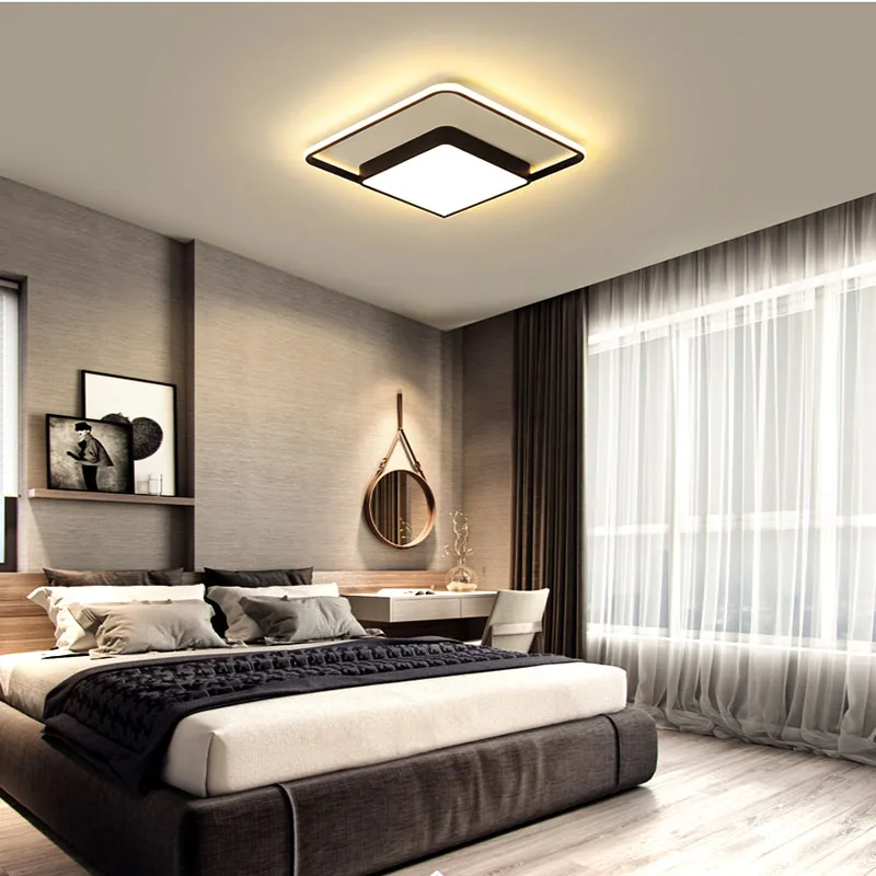 

Dimmable Circle Arts Ceiling Lights For Bedroom Room Study Room Living Room Home Deco White/Black Finish Ceiling Lamp Fixture