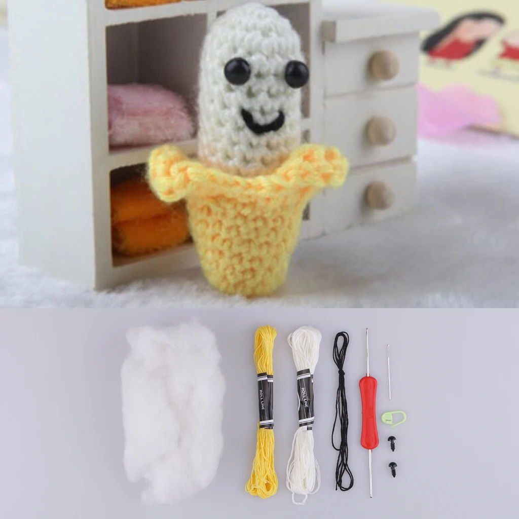 Ручной работы DIY Банан Кукла игрушка набор для вязания крючком Amigurumi набор для детей начинающих ремесел