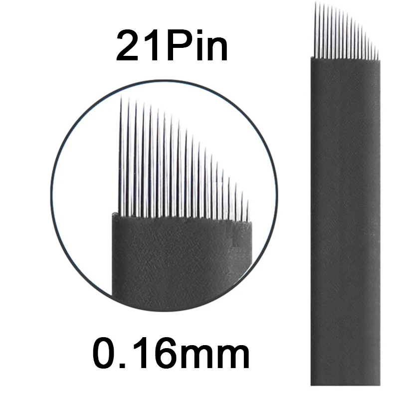 

100pcs 0.16mm black 9p 12p 14p 16p 18p 21p Microblading Needles Lamina manual Tattoo Pen permanent make up eyeliner eyebrow lip