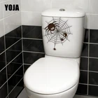 YOJA 19.8x22.3cm мультфильм паутина черный узор паук наклейка на унитаз домашняя Наклейка на стену Декор T5-1122