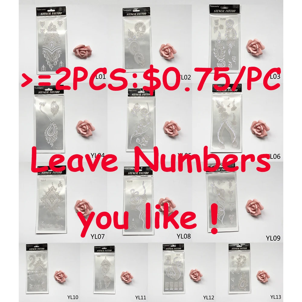 1 шт. водонепроницаемый трафарет для татуировок YL08 с блестками | Красота и