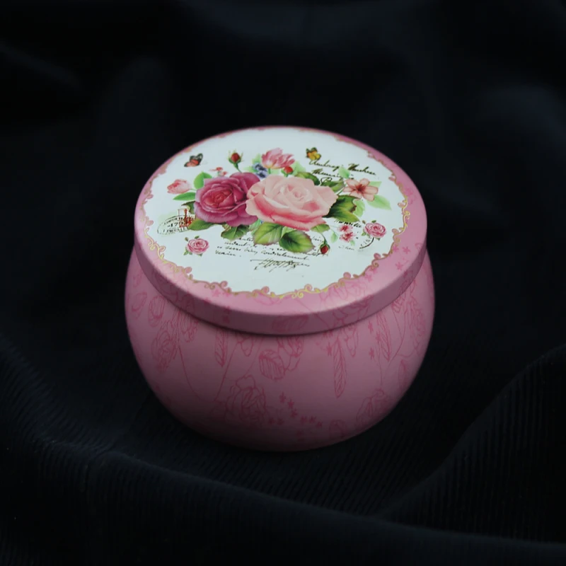 Китайский стиль, жестяная чайная коробка, коробки для конфет, печенья, цветок, роза, чай в форме барабана, банка, контейнер для свечей, подарок, праздничные вечерние принадлежности