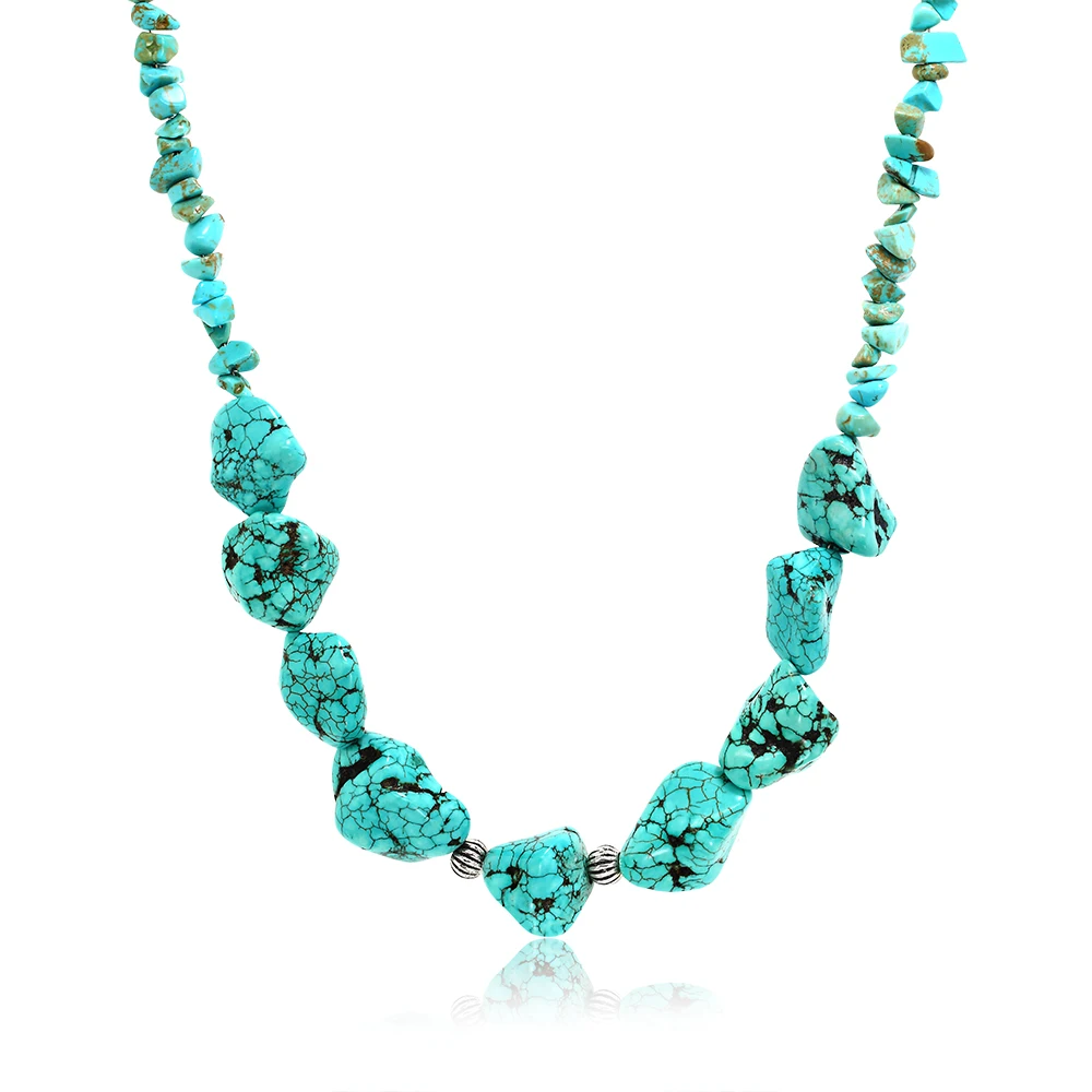 18 Inch Simulated Turquoise Howlite Chip Lobster Closure Necklace | Украшения и аксессуары