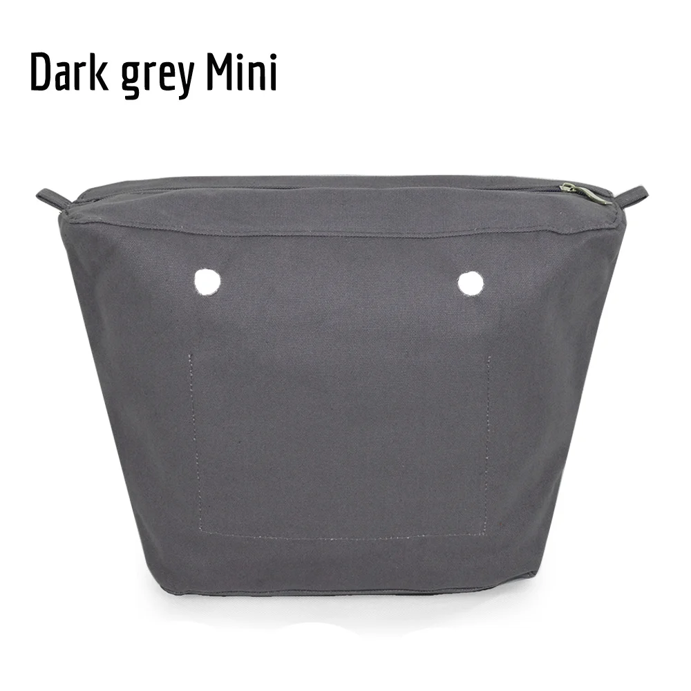 Dark grey mini TANQU новая водонепроницаемая внутренняя подкладка вставка карман на молнии для классического мини Obag холст внутренний карман для O сумка - Цвет: Dark grey mini