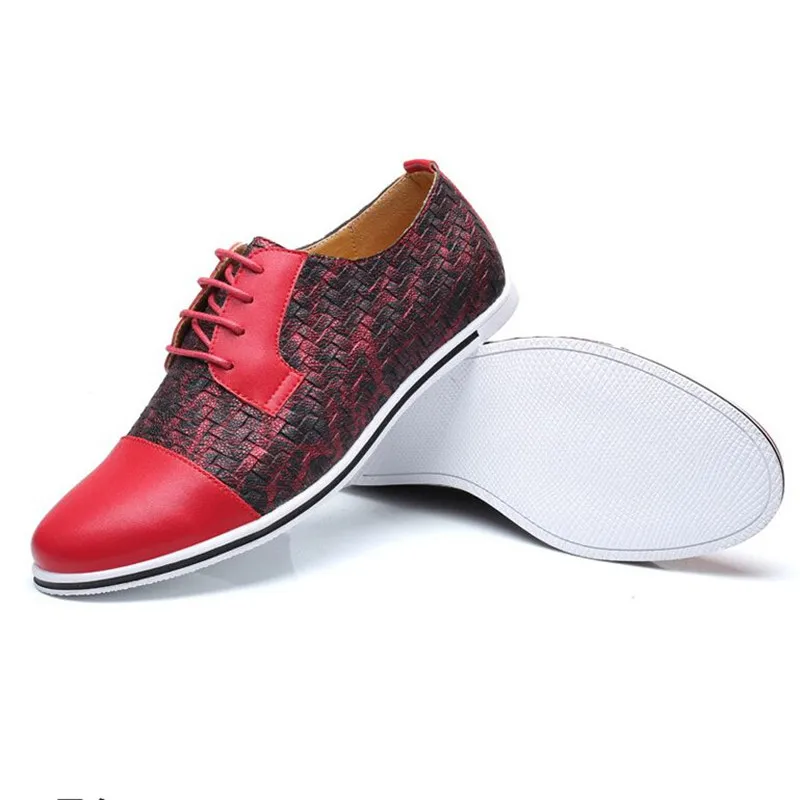 Мужская повседневная обувь Movechain из искусственной кожи с принтом на шнуровке