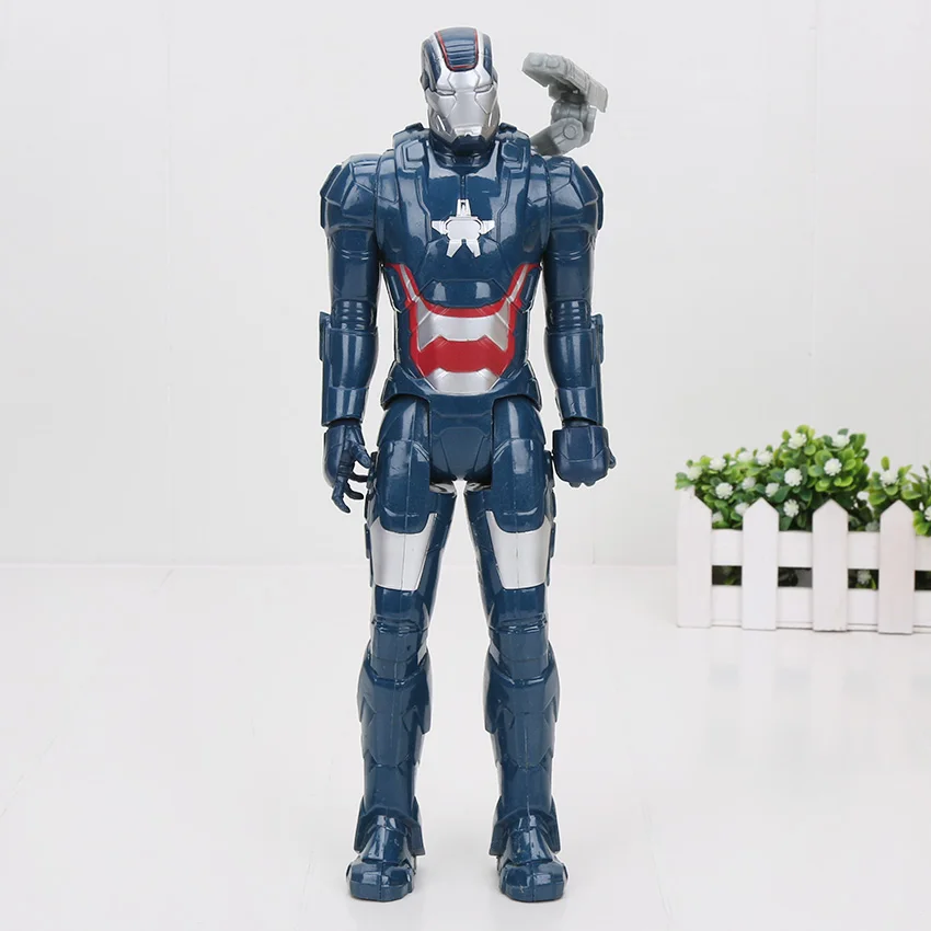 Blue Iron opp bag Мстители эндгейм фигурка игрушка Супер Герои Капитан Америка Железный человек Человек-паук Халк Тор Росомаха танос ПВХ фигурка игрушка 30 см - Цвет: Blue Iron opp bag