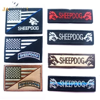 fabric pet dog hookloop patches embroidery badge the united states flag sheepdog military us army tactical badges