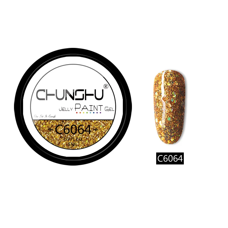 C6064 CHUNSHU 5 мл Блестки для рисования Гель УФ-гель для ногтей замочить от Желе Цвет Гель-лак для ногтей Полупостоянный лак для ногтей - Цвет: C6064