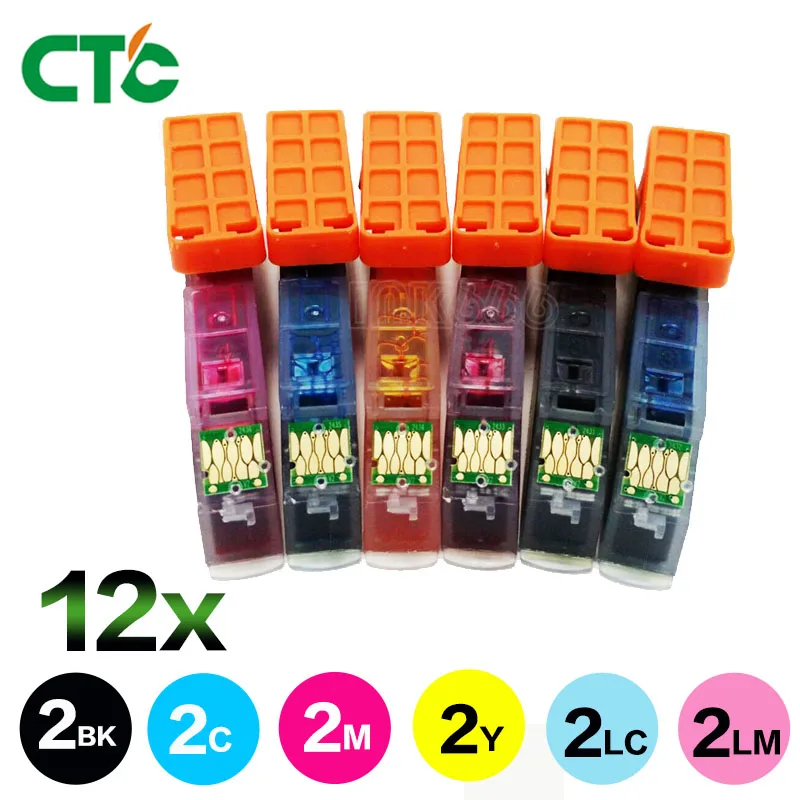Чернильный картридж 12X 24XL T2431 T2432 T2433 T2434 T2435 T2436 стандартная фотография|Чернильные