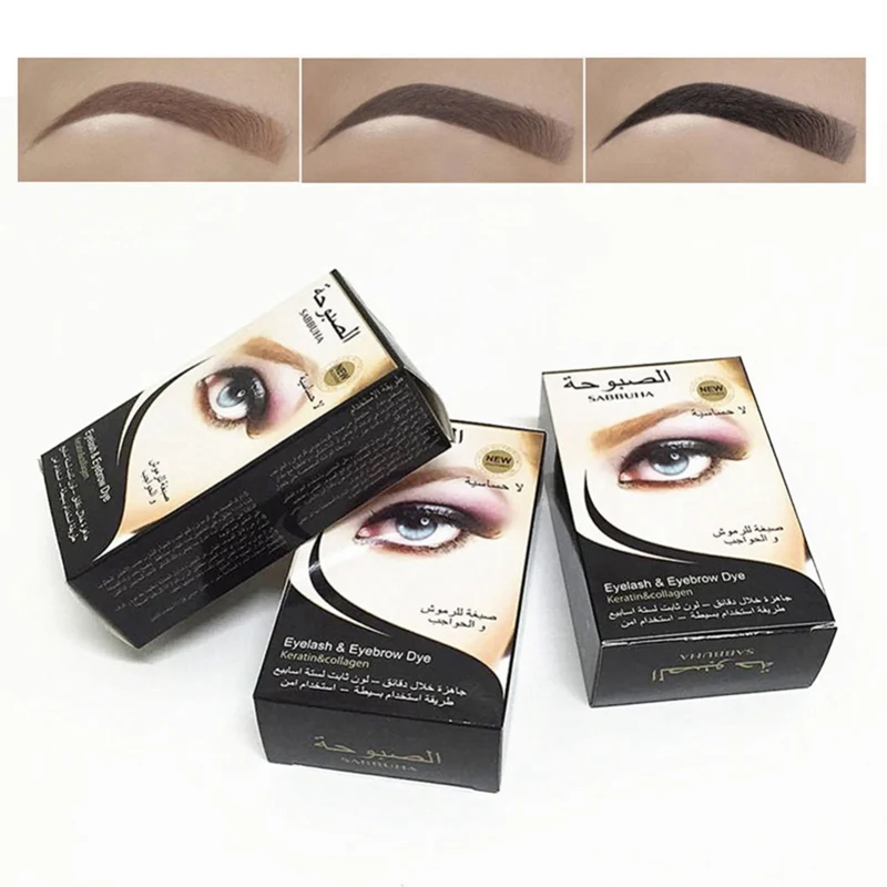 Набор кремов для окрашивания бровей водонепроницаемый устойчивый к пятнам