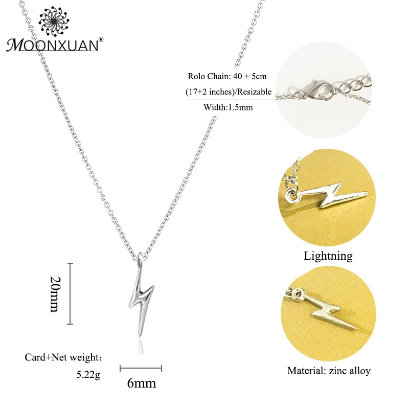 Женское колье Dogeared Lightning Золотое массивное ожерелье с цепочкой Colar Collares Collier Bijoux