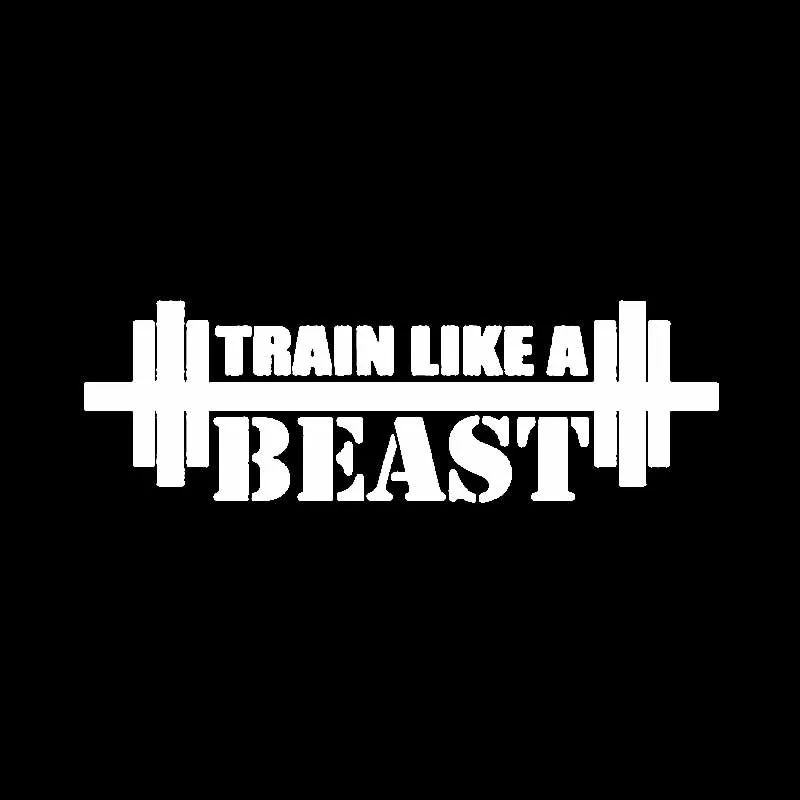 YJZT 15.3CM*4.9CM TRAIN LIKE A BEAST VINYL DECAL CAR STICKER Black/Silver C3-1799 | Автомобили и мотоциклы