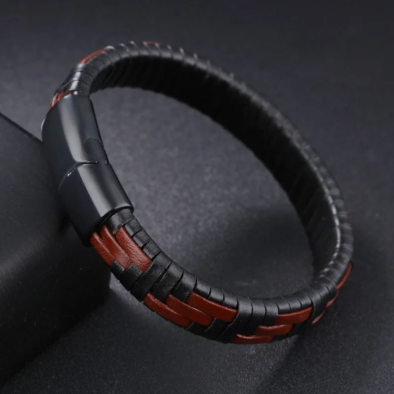 Мужские кожаные браслеты ручной работы в винтажном стиле 2019 модные ювелирные