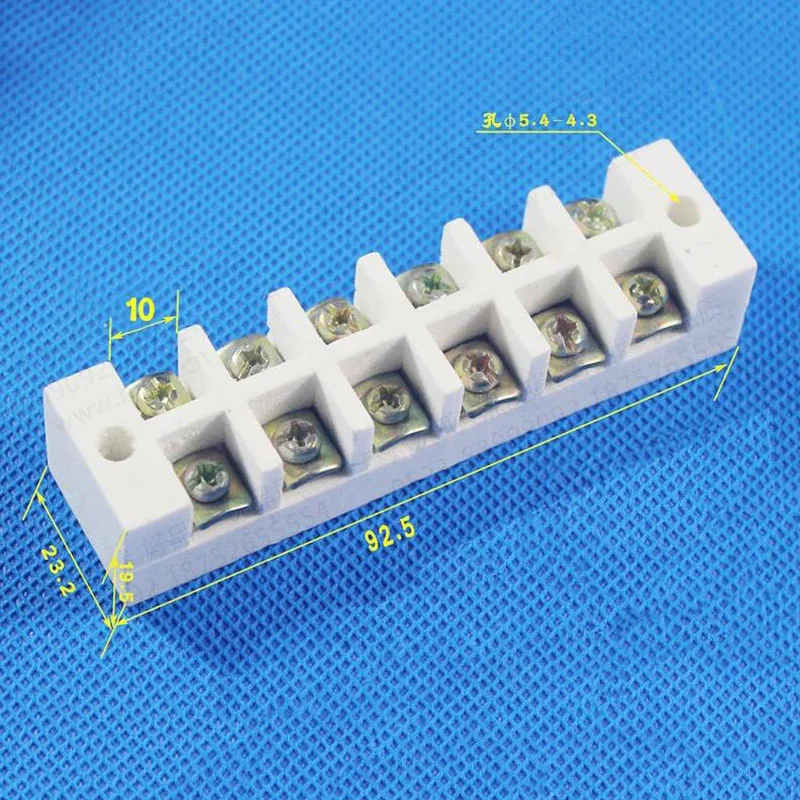 High temperature resistant 3P 6P ceramic terminal block AC110-240V 35A connector copper 6bit terminals x5 | Обустройство дома