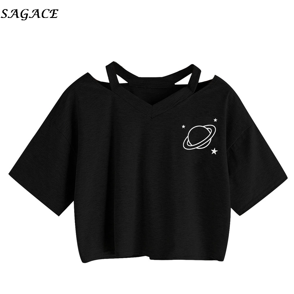 Женская футболка SAGACEFashion летняя с коротким рукавом и принтом планеты футболки