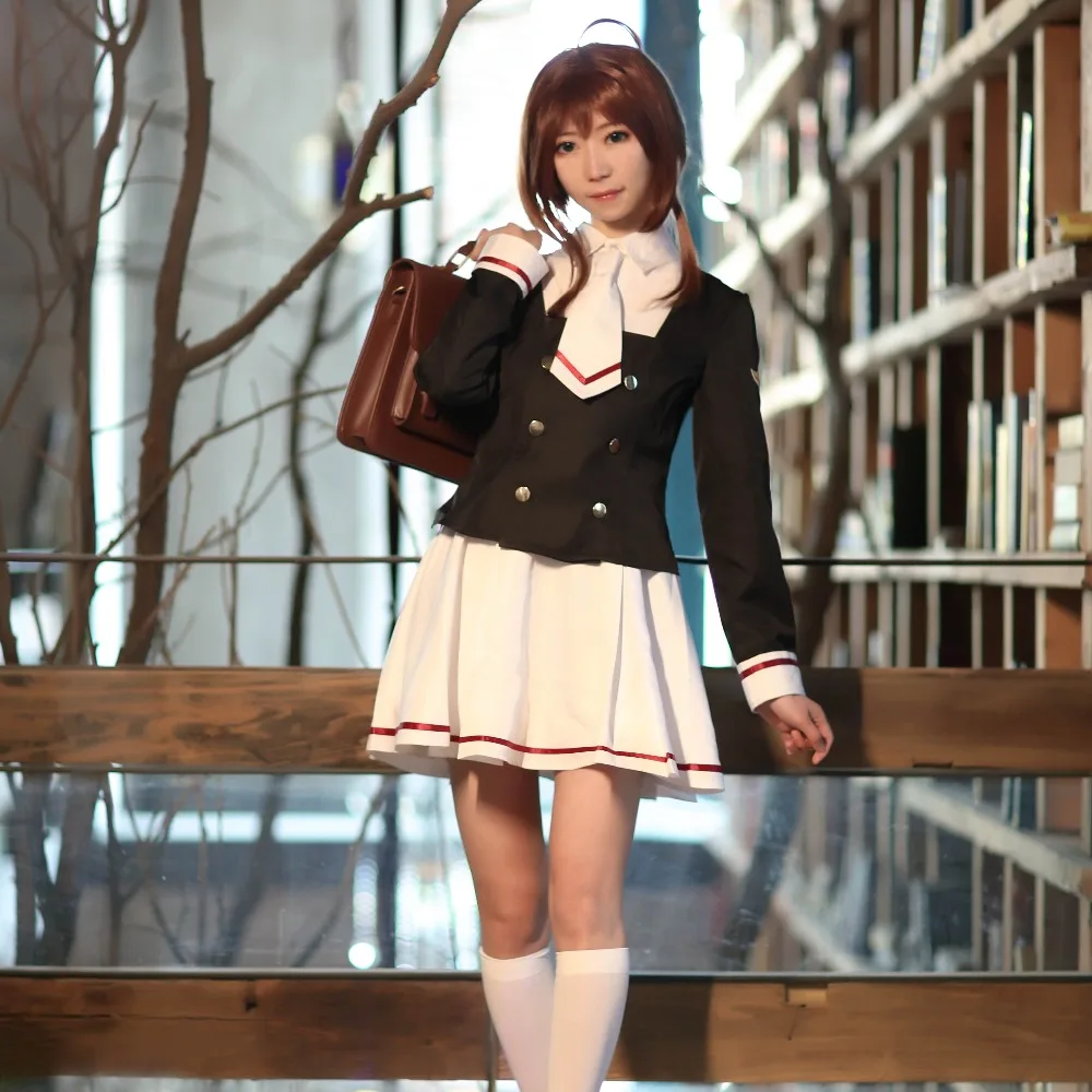 ROLECOS Cardcaptor Sakura Clearcard Косплей Костюм Kinomoto Tomoyo Daidoji Школьная форма Косплей|school uniform