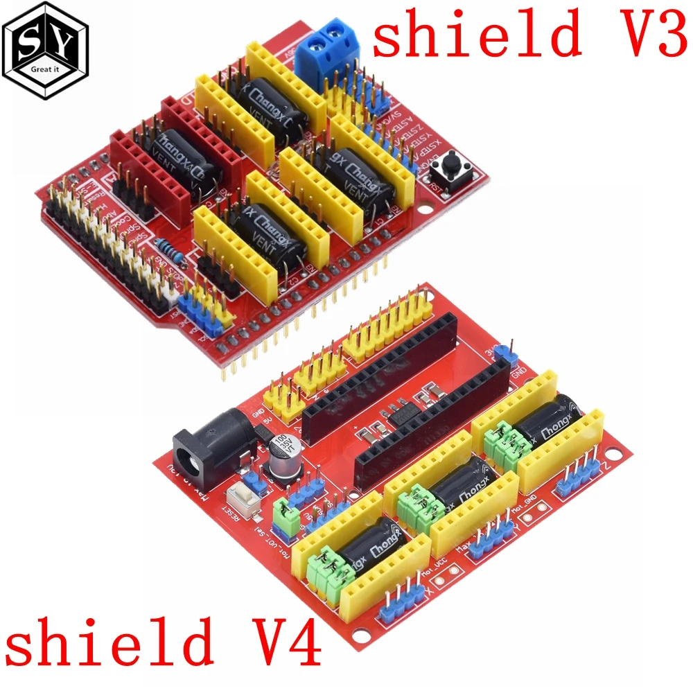 Great IT новый ЧПУ Щит V4 щит v3 гравировальная машина/3D принтер/A4988 Плата расширения