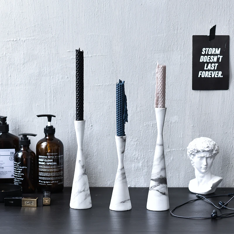 Скандинавский простой стиль мраморный подсвечник Домашний Настольный для