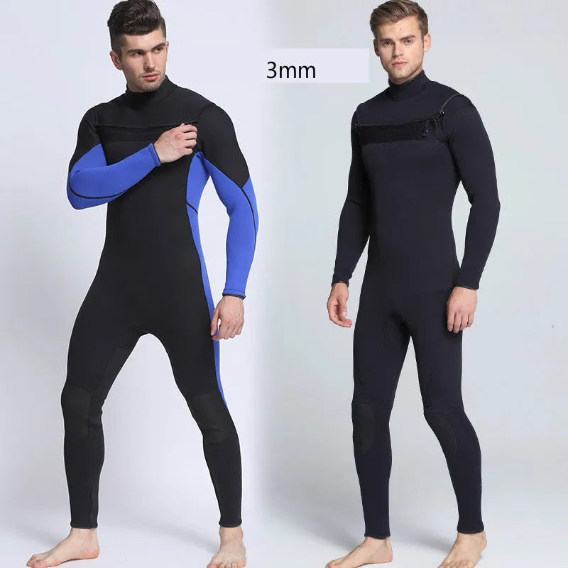 

Chloroprene 3MM continuous diving suit surf clothes before opening zipper men's diving suit against cold and warm swimming suit