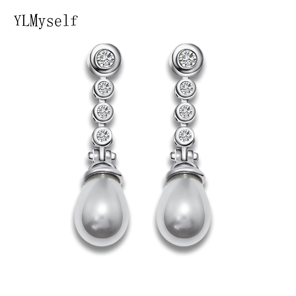 

Deals by lifestyle jewelry elegant female jewellery high quality silver color drop crystal women earrings pearl