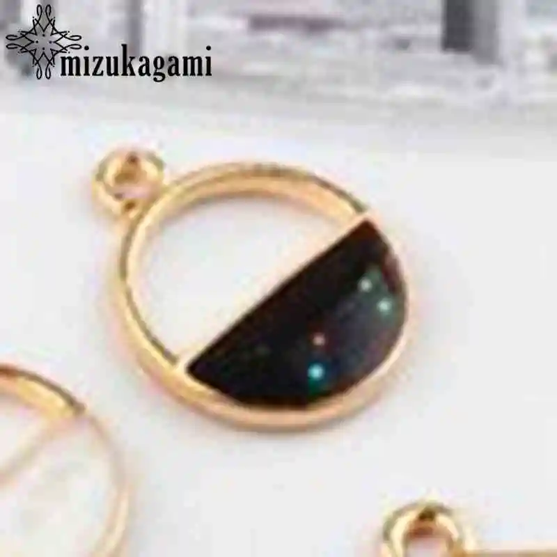 Fashion Round Enamel Geometric Charms 10pcs/lot For DIY Fashion Pendant Earrings Jewelry Making Accessories