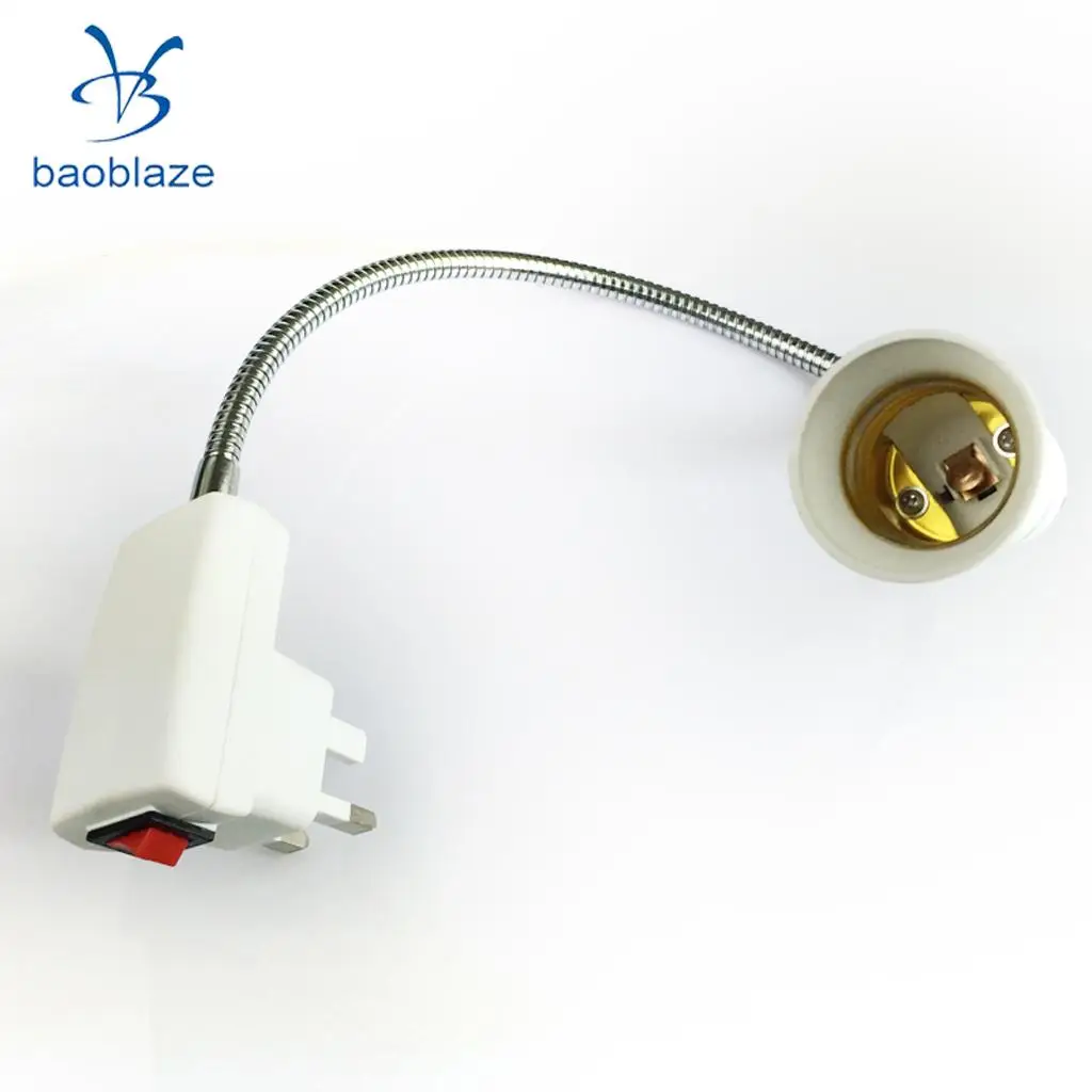 Патрон для светодиодной лампы E27 Гибкий адаптер с переключателем ВКЛ./ВЫКЛ. 40 см