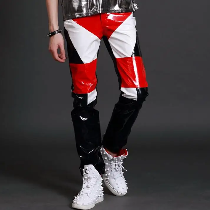 Сценические черные красные белые модные индивидуальные облегающие мужские