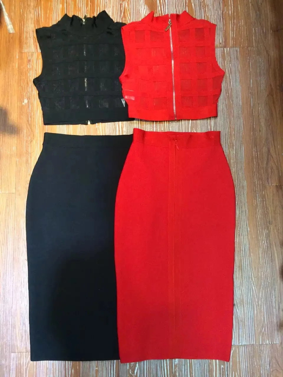 Высокое качество Красный 2 шт. Бандажное платье 2016 Платье из новой коллекции