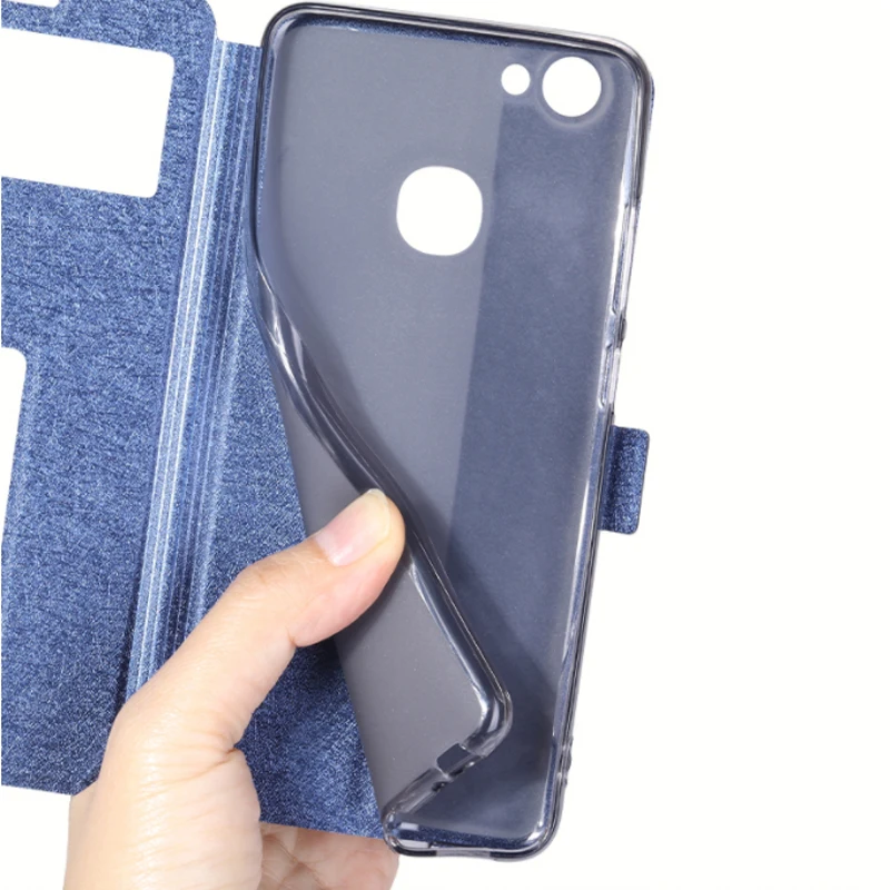 

5.99" Open window capas For vivo Y79 Case Cover Luxury PU Leather Flip Cover For vivo Y79A Y79 A PD1708A shell vivoY79 coque