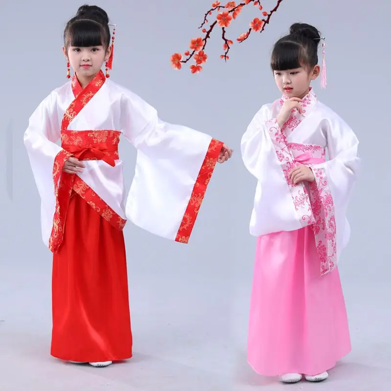 Детская одежда Hanfu для мальчиков и девочек костюмы учащихся Китайская