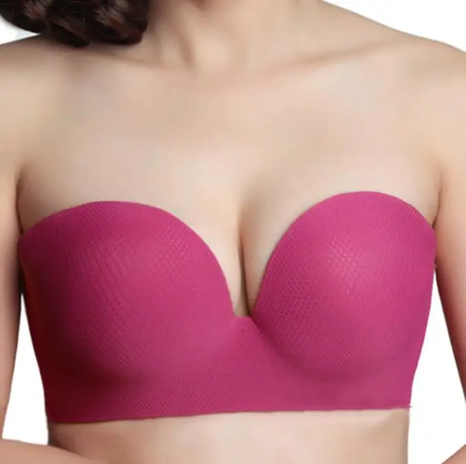 BAICLOTHING мульти-способ женский Гладкий бесшовный 1/2 половина чашки на косточках без бретелек трансформер пуш-ап бюстгальтер 34 36 38 40 42 44 B C D - Цвет: 3