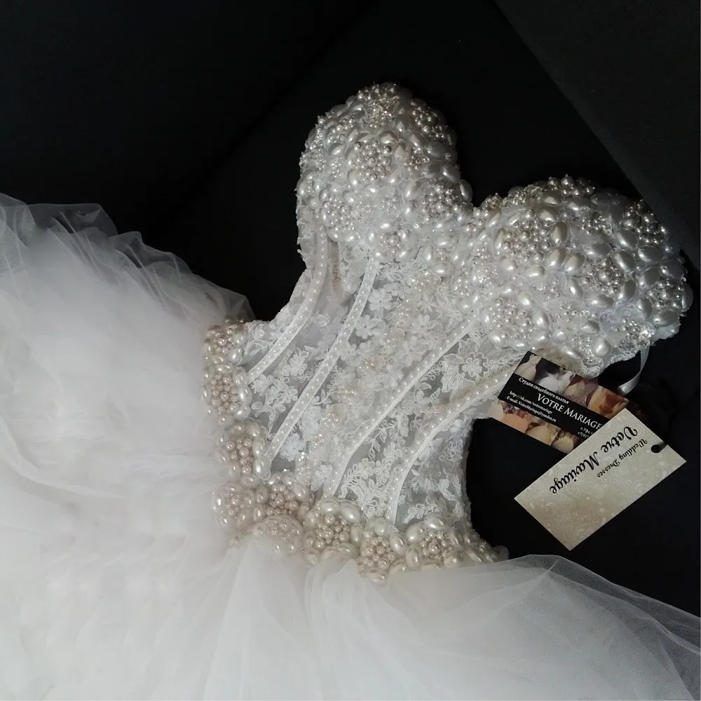 

Real Picture White Princess Wedding Dresses See Through Corset Beaded Luxury Wedding Gowns 2019 Vestido De Noiva Longo Sexy Gown
