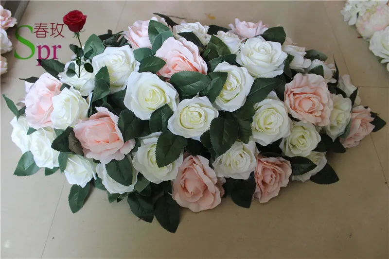 SPR Свадебная дорога искусственный свадебный стол роза цветок стена центр