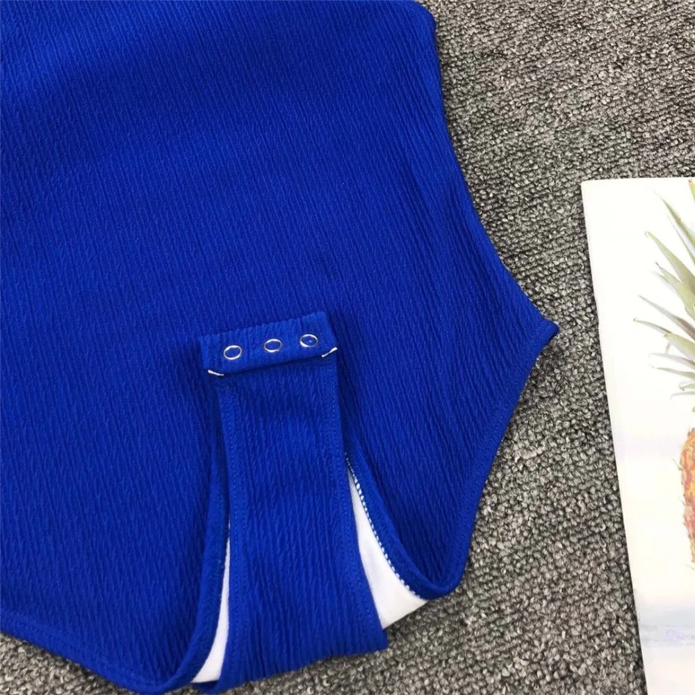 Новый цельный купальный костюм в рубчик стринги 2019 женская одежда для плавания