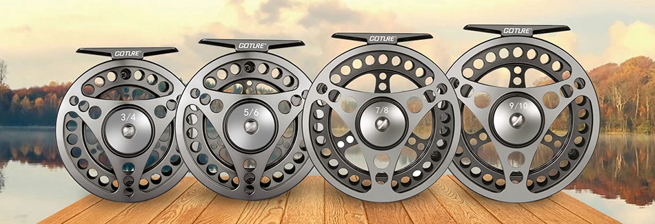 Goture Высокое Качество Fly Fishing Reel 3/4 5/6 7/8 Сменных Fly Reel 2+ 1BB 1: 1 Алюминиевого Сплава рыболовные Снасти Рыболовные Снасти нахлыстом катушка