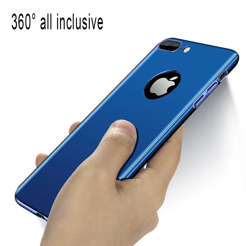 Роскошный ударопрочный чехол на 360 градусов для iPhone X 7 8 Plus с зеркальным покрытием
